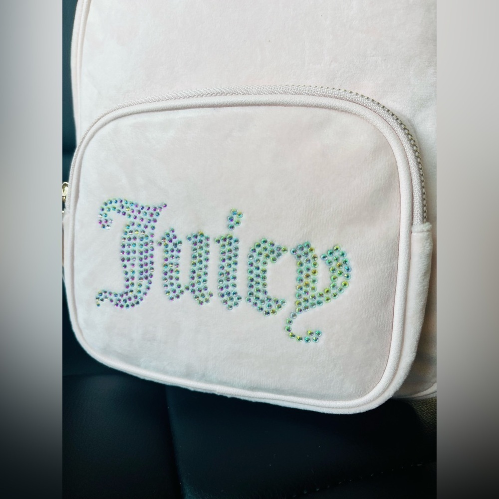 Juicy Couture Obsession Bling Backpack Powder Blush Rhinestone Logo NWT - Picture 2 of 6